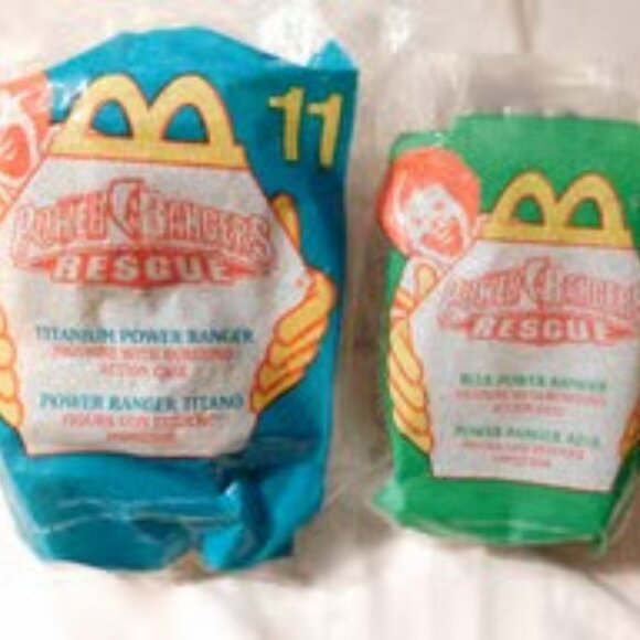 McDonald's Power Rangers Rescue Titanium Power Ranger and Blue Ranger - Picture 1 of 3